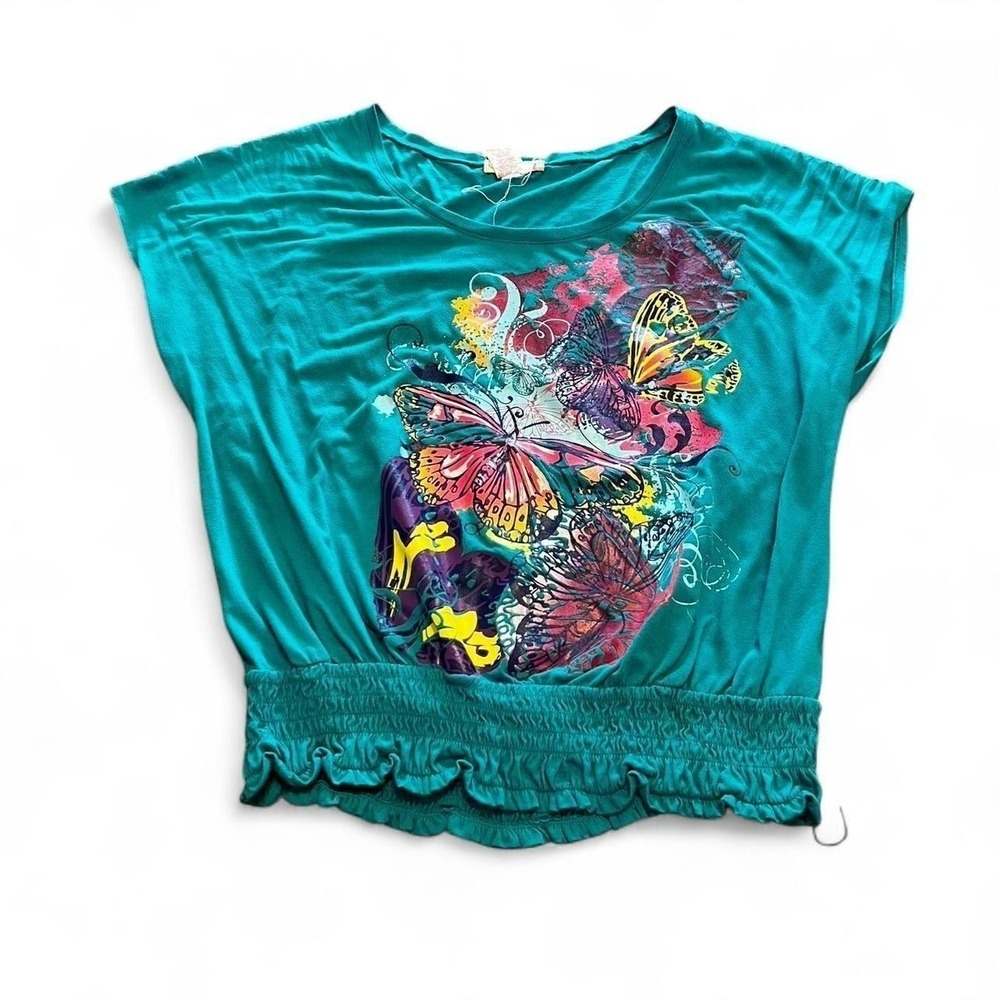 0150 Y2K ocean Pacific butterfly shirt